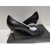Chanel Black Leather Pearl Heel Pump