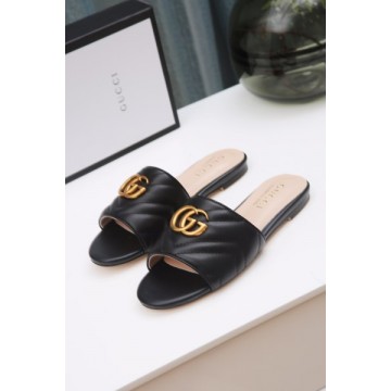 Gucci GG matelasse black slide sandal