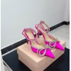 Mach pink velvet heel