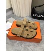 Hermes Chypre brown suede sandal