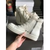 Rick Owens DRKSHDW Canvas High Top White Leather