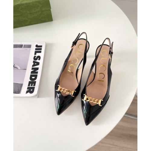 Gucci patent black heels