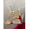 Christian Louboutin So Me 100 Gold Ankle Strap Heel