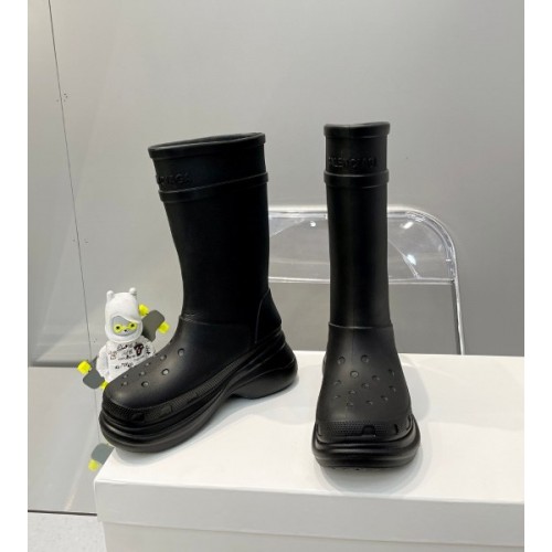 Balenciaga Black Crocs High Boots