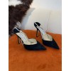 JIMMY CHOO Black Suede Saeda 100 Hotfix Heels