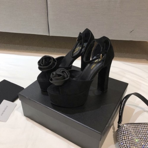 YSL rose velvet heels 14cm