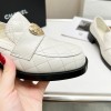 Chanel heart logo lambskin leather loafer