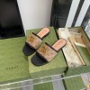 Gucci GG matelasse black canvas slide sandal