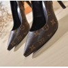 Louis Vuitton monogram and patent CHERIE PUMP heels