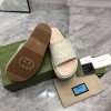Gucci jumbo GG green platform slide sandal