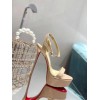 Louboutin beige leather 12mm heels