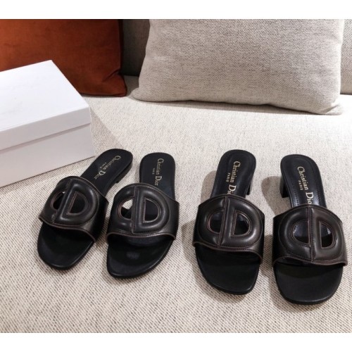 Dior black D-club slides/ heeled sandals