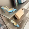 Mach blue velvet heel