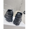 Prada black soft black padded moccasin shoes