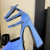 Versace ankle strap pumps blue heel
