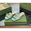 Gucci GG Green Canvas Sandals