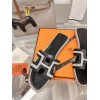 Hermes black slippers 02
