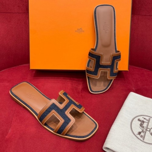 Hermes denim slippers 02