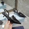 Prada Black Brushed Leather Slingback Pump