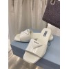 Prada brushed white leather slides