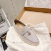 Lora Piana gray suede flats