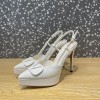 Valentino Garavani VLogo White Patent Slingback Heels 10cm