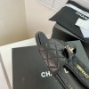 chanel slippers black