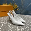 Louis Vuitton slingback white heels