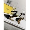 FENDI FIRST Fendace black leather heels 9.5cm