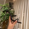 RENE Cleo embellished black leather sandals