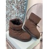 Prada padded nylon brown boot