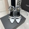 YSL White Gippy 110 Heel