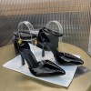 Versace black patent leather heels