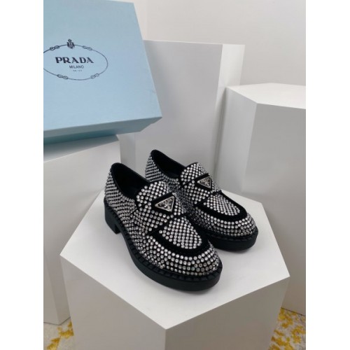 Prada Satin loafers with crystals