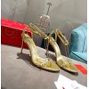 Christian Louboutin So Me 100 Gold Ankle Strap Heel