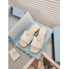 Prada White Saffiano leather slides