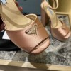 Prada beige satin platform heels