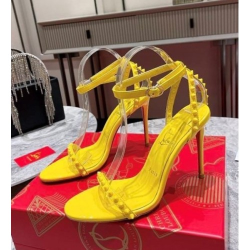 Christian Louboutin So Me 100 yellow leather heels