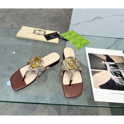 Gucci Brown Blondie thong sandal