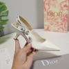 Dior Slingback white patent leather heels