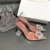 Amina muaddi clear crystal heels