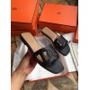 Hermes slippers black 01