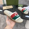 Gucci Interlocking G Web green slippers