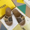 Fendi Feel Brown fabric slides