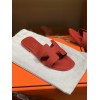 Hermes slipper red grain leather