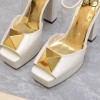 Valentino One Stud white patent leather platform heels