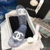 Chanel white slippers