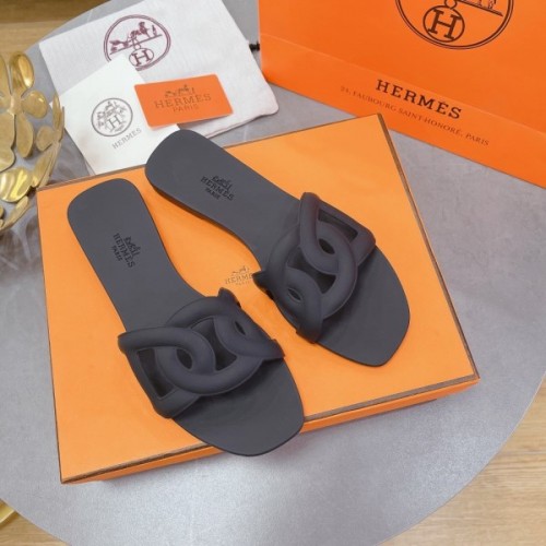 Hermes Aloha black sandals