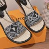 Louis Vuitton Black Maia Wedge Sandals
