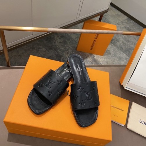 Louis Vuitton Black Flat Mules